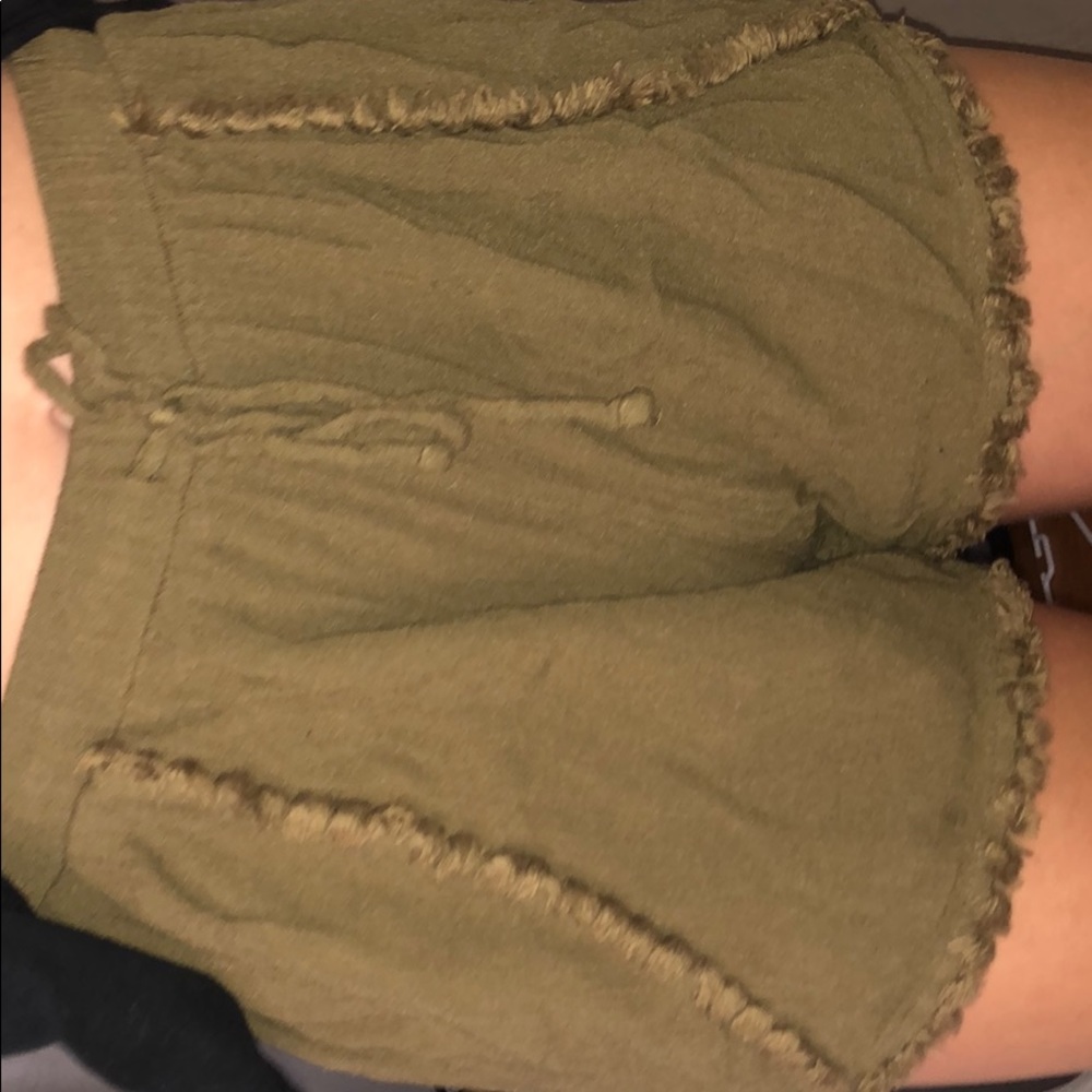 cute army green shorts